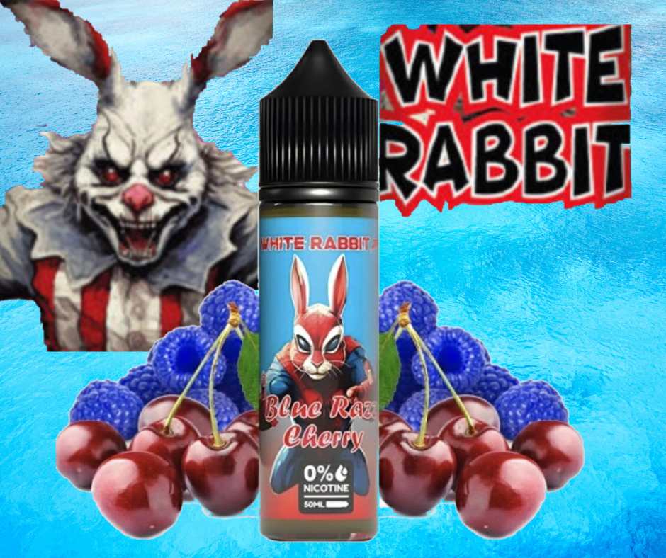 Blue Razz Cherry 0mg 50ml - White Rabbit