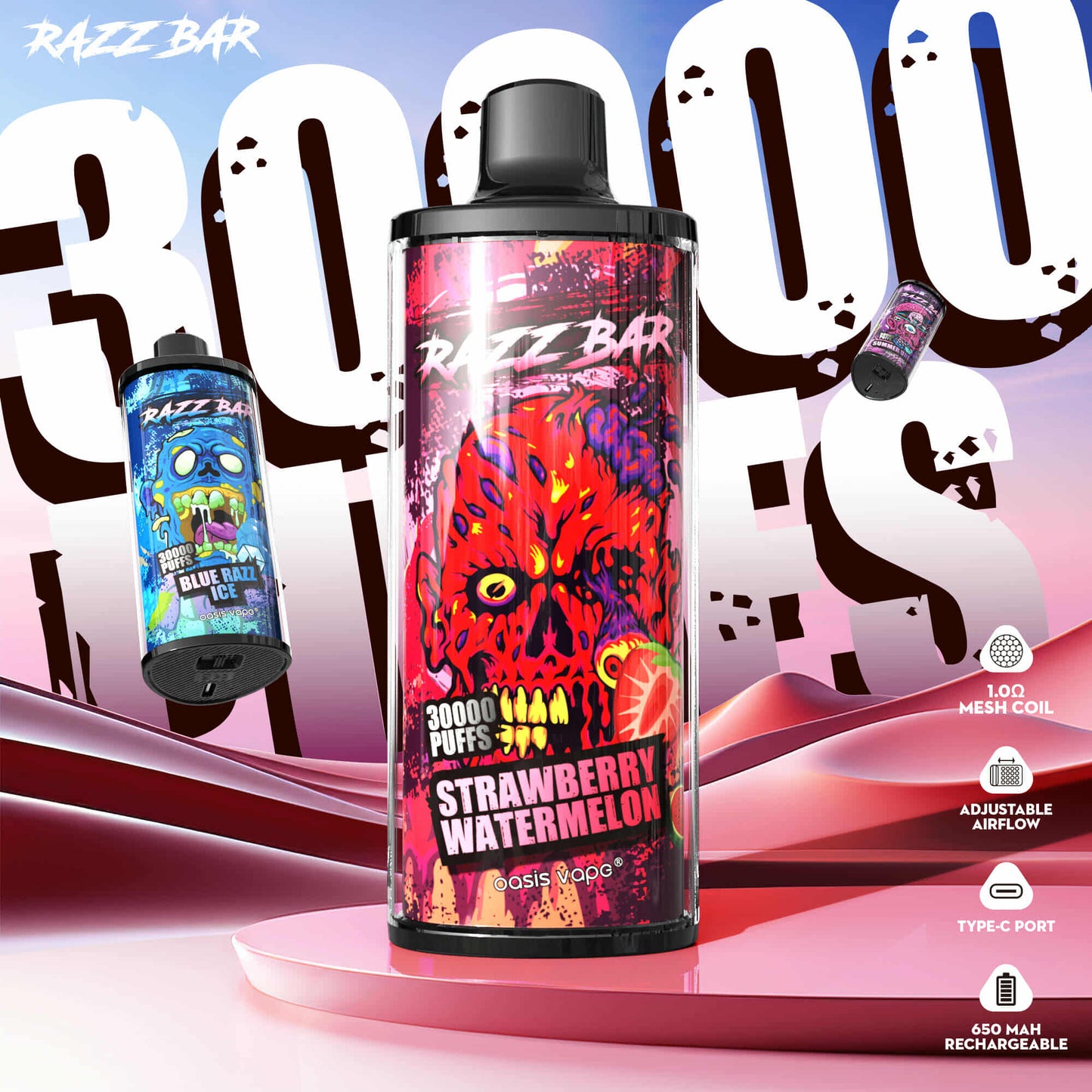 Gamme Puff 30K 650mAh 20+2ml / 2% - RazzBar
