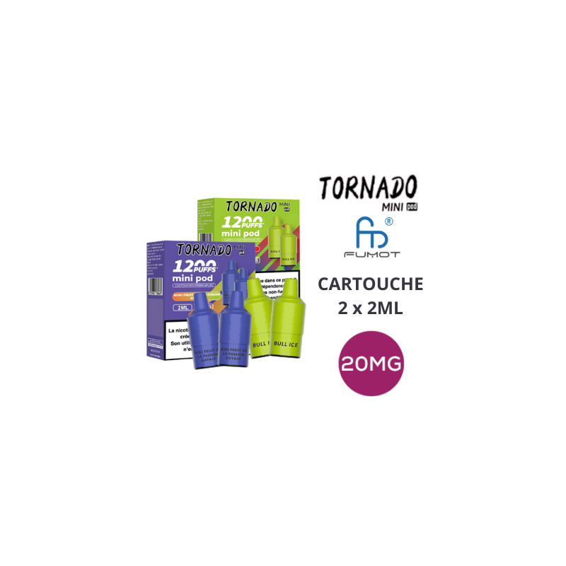 Pack de 2 Pods Tornado Mini 2ml 20mg Fumot