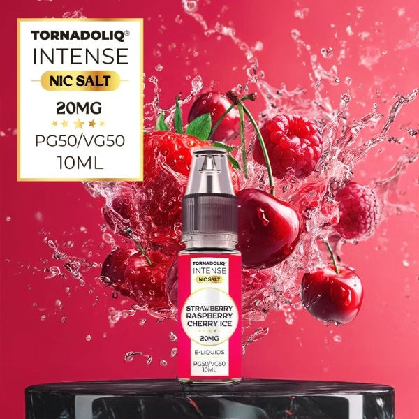 Strawberry Raspberry Cherry Ice Nic Salts 10ml - Intense by Tornadoliq