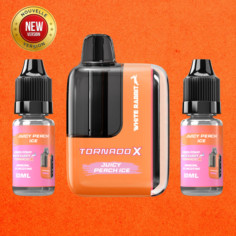 Tornado X2 juicy peach ice - 25000puffs Tornado & White Rabbit