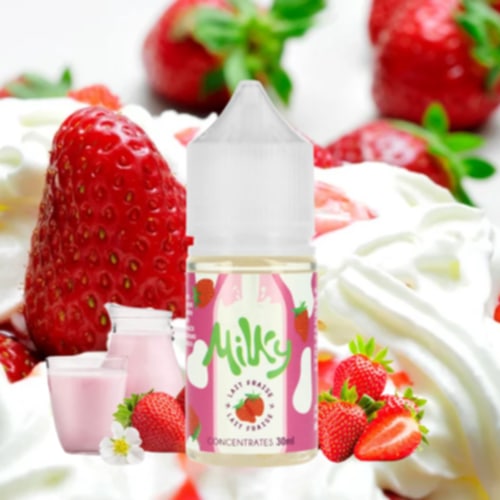 Concentré Lait Fraise 30ml Milky - Le Coq Qui Vape Premium