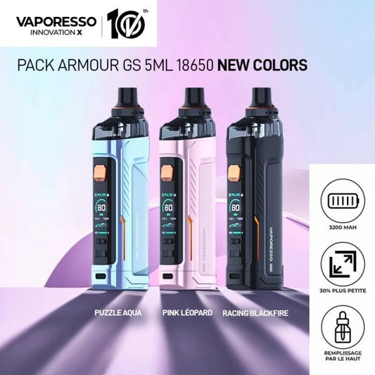 Pack Armour GS 5ml 18650 New Colors - Vaporesso