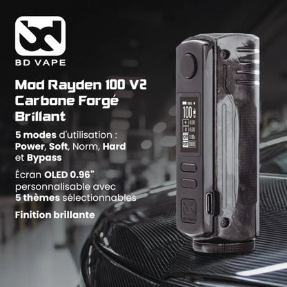 Mod Rayden 100 V2 Carbone Forgé Brillant Limited Edition 1000pcs - BD Vape