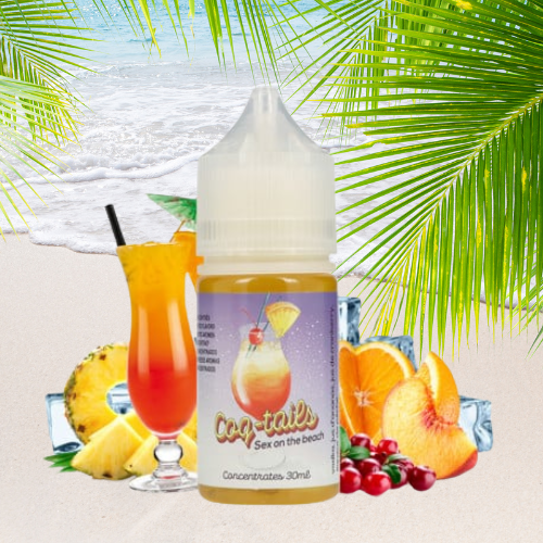 Vodka, liqueur de pêche, ananas frais, orange et cranberry