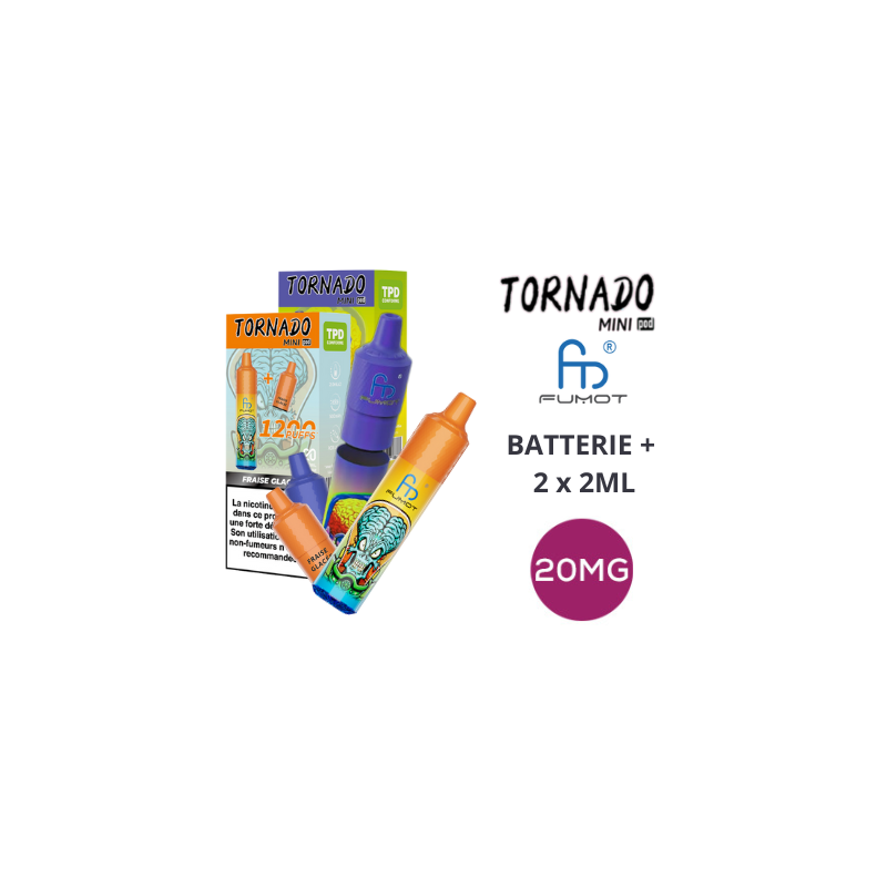 Kit Tornado Mini 1200 Puffs (+ 2 Pods 2ml 20mg) Fumot