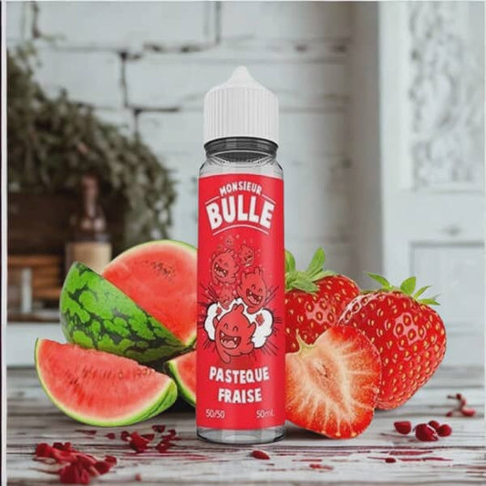 Pastèque Fraise 0mg 50ml - Liquideo Monsieur Bulle