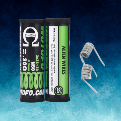 Ni80 Alien Prebuilt Coil 3*28+36G / 0.30Ω (10pcs) - Wotofo