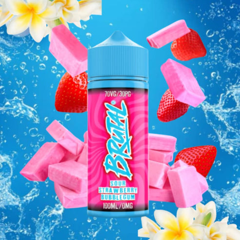 Sour Strawberry Bubble Gum 100ml - Brutal by Just Juice