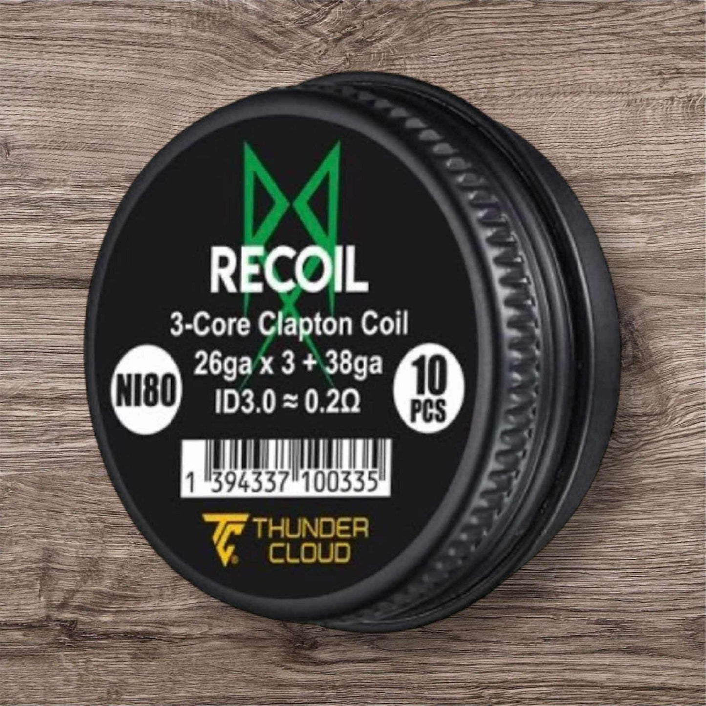 3-Core Clapton Coils Ni80 0.2Ω (10pcs) - Thunder Cloud x Grimm Green